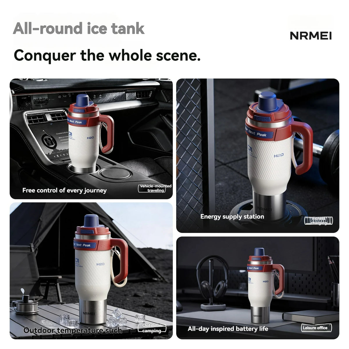 1.25L Insulated Stainless Steel Tumbler with Straw & Handle