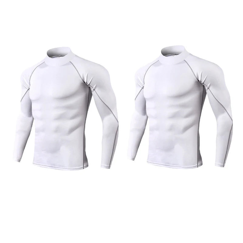 2-Pack Men’s Compression Shirts – Long Sleeve Quick-Dry Gym & Running Tops