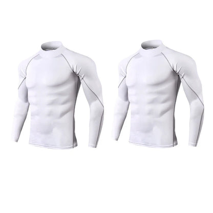 2-Pack Men’s Compression Shirts – Long Sleeve Quick-Dry Gym & Running Tops