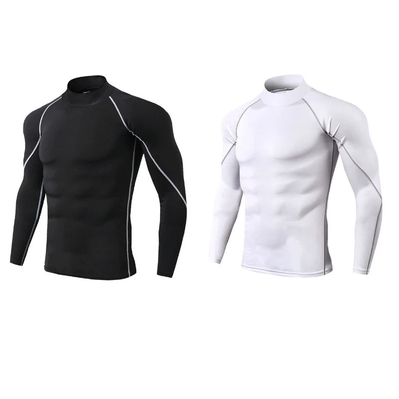 2-Pack Men’s Compression Shirts – Long Sleeve Quick-Dry Gym & Running Tops