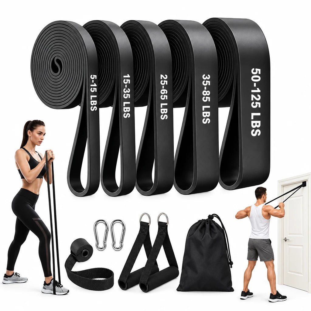 Resistance Bands Set for Home Workouts & Assisted Pull-Ups | 5 or 11 Pieces