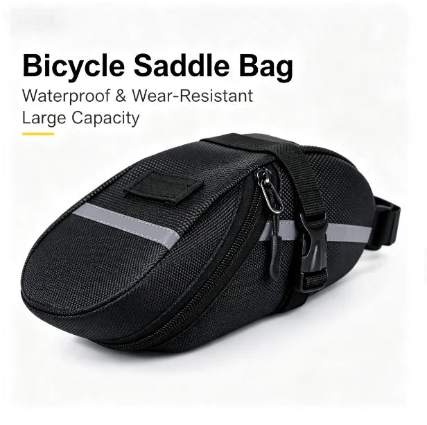 Waterproof Bike Seat Bag – Under-Saddle Storage with Reflective Strip
