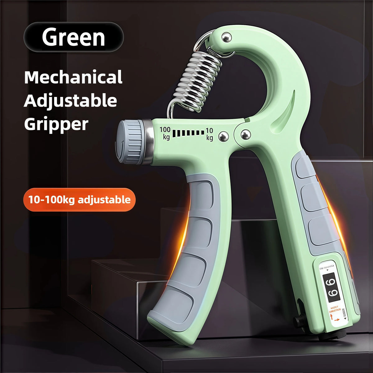 Adjustable Hand Grip Strengthener (10-100kg) – Forearm & Wrist Trainer with Rep Counter