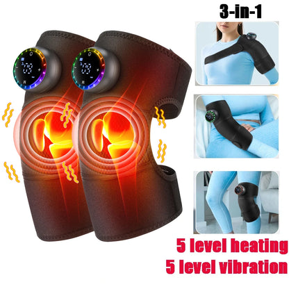 Rechargeable Heated Knee Massager with Vibration | Knee, Elbow & Shoulder