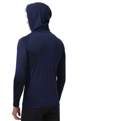 Men's UPF 50+ Sun Protection Hoodie with Built-In Face Mask – Long Sleeve Fishing & Outdoor Top