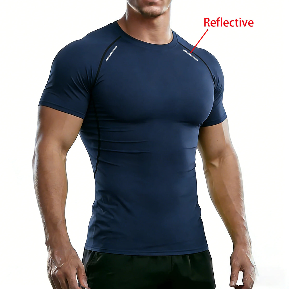 Men’s Reflective Compression T-Shirt – Quick-Dry Performance Fit