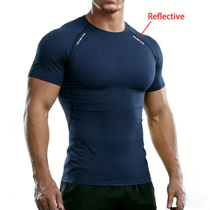 Men’s Reflective Compression T-Shirt – Quick-Dry Performance Fit
